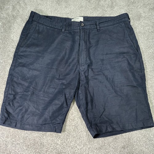 Mens navy linen - linen, blend