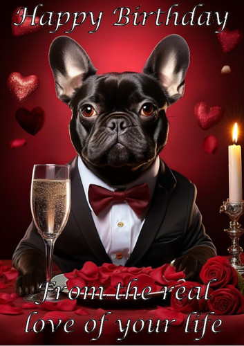 Black french bulldog - bulldog, birthday