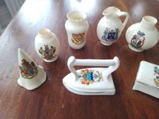Arcadian Crest ware China Job Lot Of 8 Pieces Incl Liverpool, Dublin,  Lowestoft
