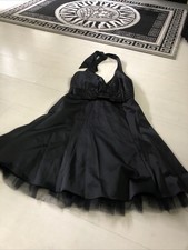 Red Herring Satin Special Edition Halter Neck Party Evening Dress Sz 10 Bow 