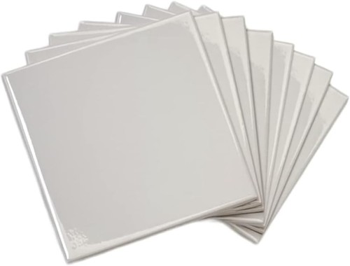 6x6 glossy light gray ceramic - light,