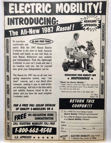 1987 rascal electric scooter - electric,