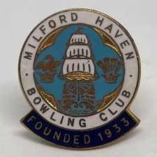 Milford Haven Bowling Club Enamel Pin Badge Bowls Pembrokeshire South Wales