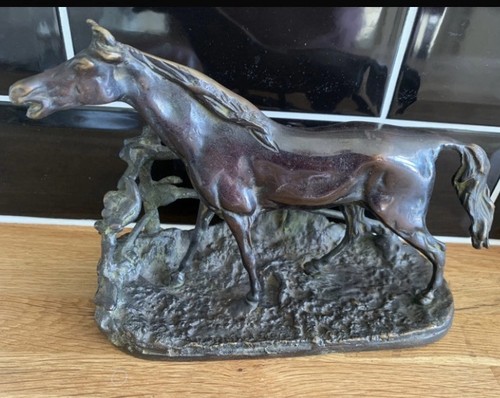 Bronze brass horse sculpture - brass,