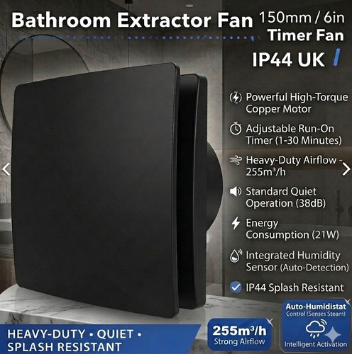 Bathroom extractor fan - 150mm, 6