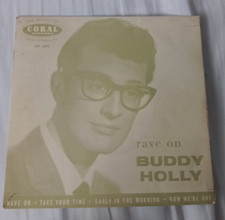 BUDDY HOLLY UK  EP 7" Single 1960 Repress Green RAVE ON Rock 'N' Roll