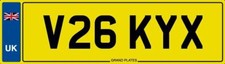 Vicky number plate v26 kyx - x,