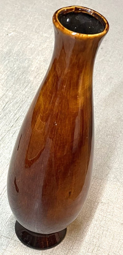 Vintage brown pottery vase - vase, 11"