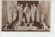 RPPC 1937 Coronation. King George V1 & Royal family in their Coronation Robes