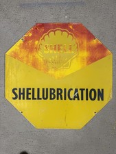Vintage shell Advertising Sign Garage Petrol Oil Automobilia Old