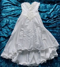 Midi high-low hem white