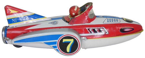 Vintage tinplate rocket - vintage,