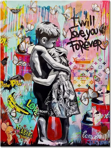 Banksy forever love - forever, graffiti
