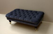  Deep Buttoned Chesterfield Footstool  Coffee Table Oxford Style Chenille velvet