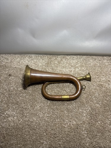 Vintage copper and brass bugle - and,