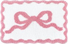 Pink Bath Mat with Bow