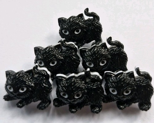 Black cat buttons halloween - buttons,