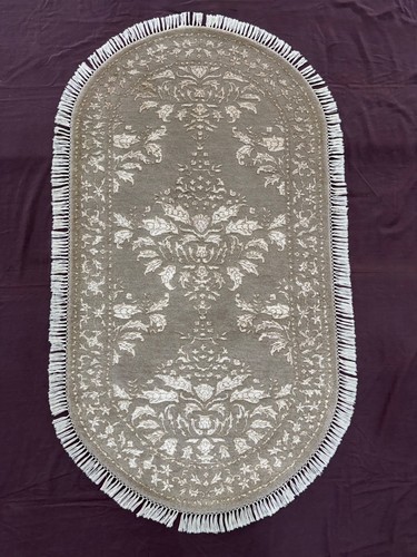 Hand knotted wool rug - hand, camel