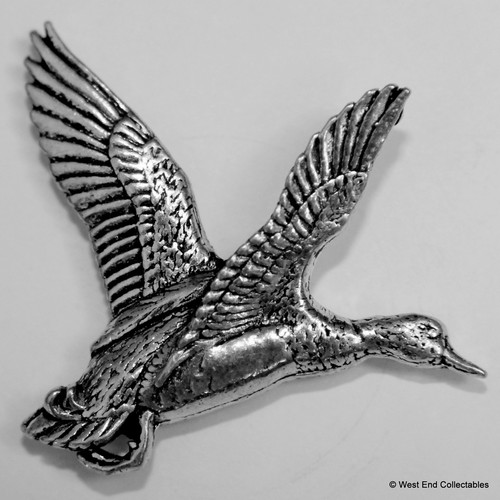 Rising duck mallard pewter - duck, pin