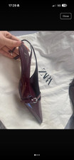 zara burgundy kitten heels