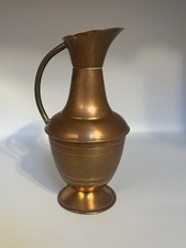 Vintage Old Brass Copper Decorative Jug Pot Vase Art Deco