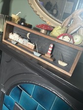 Vintage 3D Box Frame Coastal Nautical Wall Decor, Lighthouse, Boats, Primitive