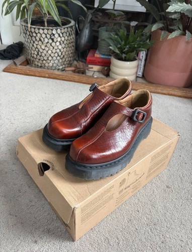 Martens red croc - croc, leather