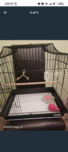 Black wire bird cage - black,