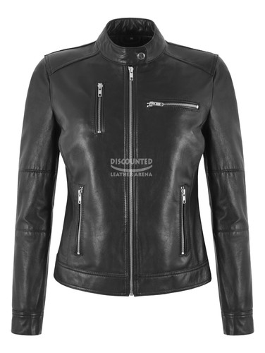 Ladies biker style black real - style,