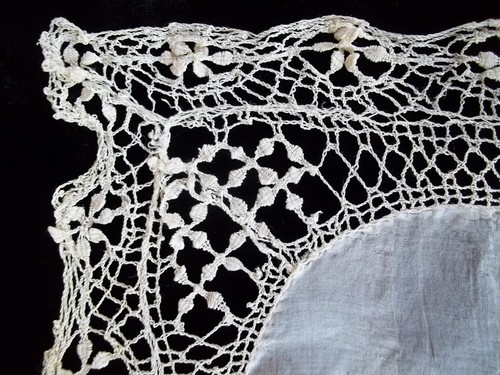 Antique maltese lace doily - lace,