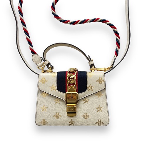 Gucci mini sylvie calfskin bee - mini,