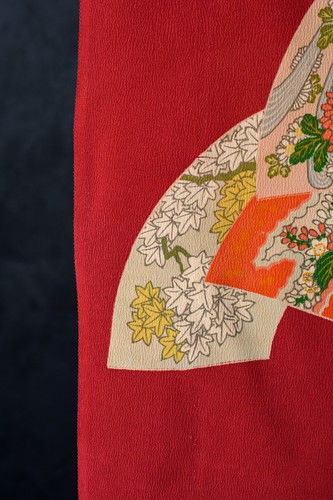 Silk kimono fabric panel - silk,