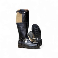 WW2 GERMAN LUFTWAFFE FLIGHT BOOTS, BLACK LEATHER BOOT WITH RUBBER SOLE, ALL SIZE