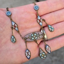 Antique micro mosaic necklace - antique,