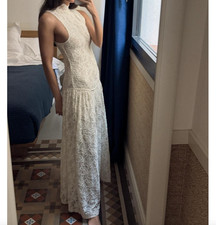 Zara LONG LACE DRESS Ecru
