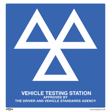 Sealey SS51A1 MOT Vehicle Testing Station Safety Sign Aluminium Composite A