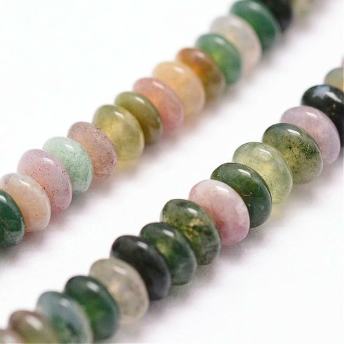 Indian agate gemstone rondelle - indian,
