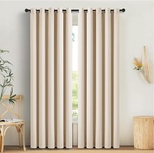 Thick Thermal Blackout Curtains Eyelet Ring Top Ready Made OF Pair Curtain Panel