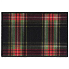 BRAND NEW Non-slip Washable Door Mat green tartan 40x60 cm
