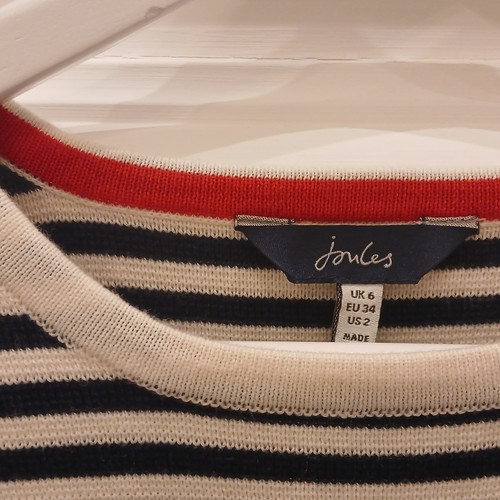 Joules striped cream navy red