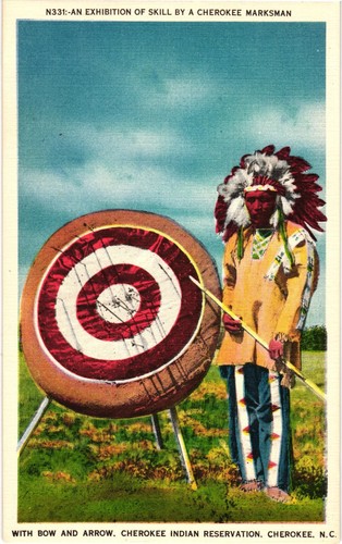 Cherokee marksman with bow - with, &
