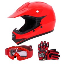 ZORAX Children Kids Motocross Helmet Crash Pit Bike & MX Gloves Goggles Off-Road