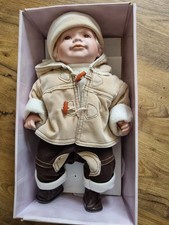  Leonardo Porcelain Doll Boy Collectable 17 Inch Blonde Brown Eyes