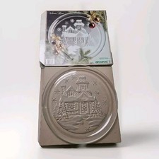 arcoroc Christmas glass serving plate platter 13" excellent condition