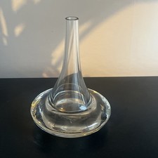 Scandi style teardrop Glass Vase Swedish?  Vintage signed and marked Orrefors?