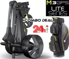 MOTOCADDY M3 GPS NEW ELECTRIC GOLF TROLLEY 2025 & LITE SERIES CART BAG PACKAGE !