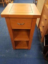 MODERN OAK SMALL HALL/TELEPHONE TABLE 1 DRAWER 1 SHELF CS H50