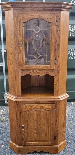 Vintage oak corner display - vintage,