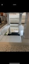 Modern Gloss White Table With Mirrored Base