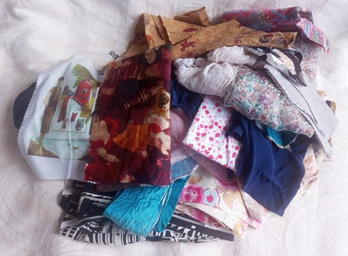 Vintage fabric scraps - scraps, remnants